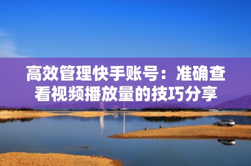 高效管理快手账号：准确查看视频播放量的技巧分享