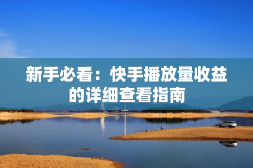 新手必看：快手播放量收益的详细查看指南