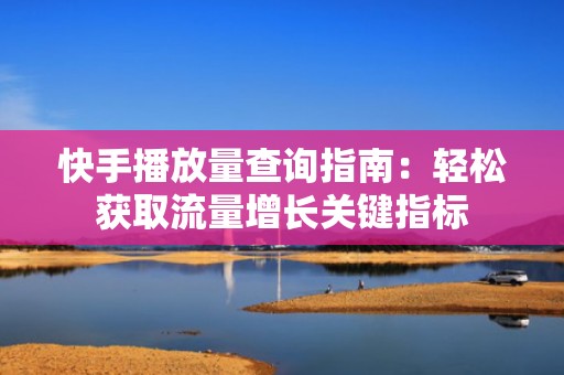 快手播放量查询指南：轻松获取流量增长关键指标