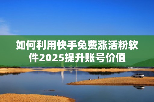 如何利用快手免费涨活粉软件2025提升账号价值