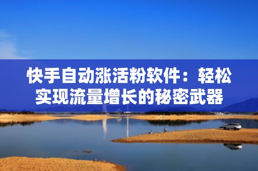 快手自动涨活粉软件：轻松实现流量增长的秘密武器