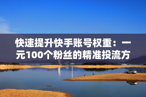 快速提升快手账号权重:一元100个粉丝的精准投流方案 快速提升快手账号权重:一元100个粉丝的精准投流方案