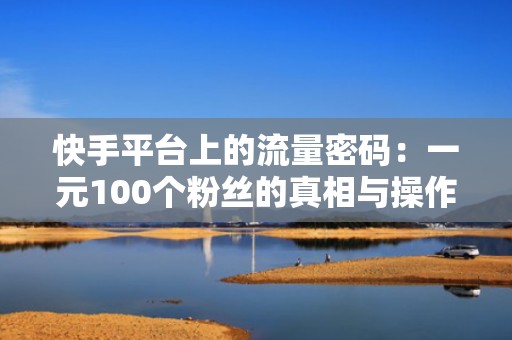 快手平台上的流量密码：一元100个粉丝的真相与操作指南