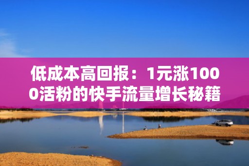 低成本高回报：1元涨1000活粉的快手流量增长秘籍