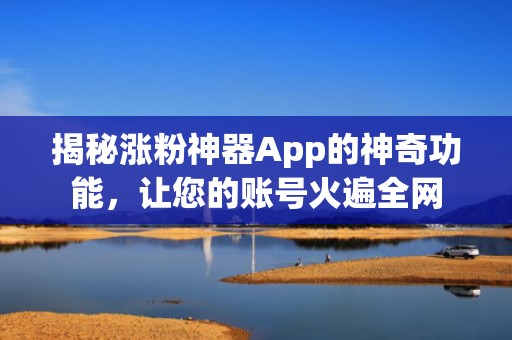 揭秘涨粉神器App的神奇功能，让您的账号火遍全网