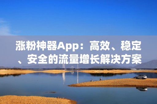 涨粉神器App：高效、稳定、安全的流量增长解决方案