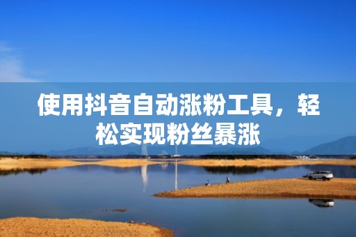 使用抖音自动涨粉工具，轻松实现粉丝暴涨