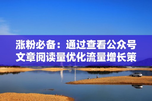 涨粉必备：通过查看公众号文章阅读量优化流量增长策略