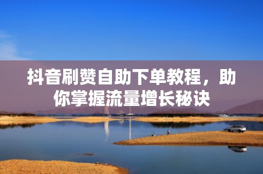 抖音刷赞自助下单教程，助你掌握流量增长秘诀