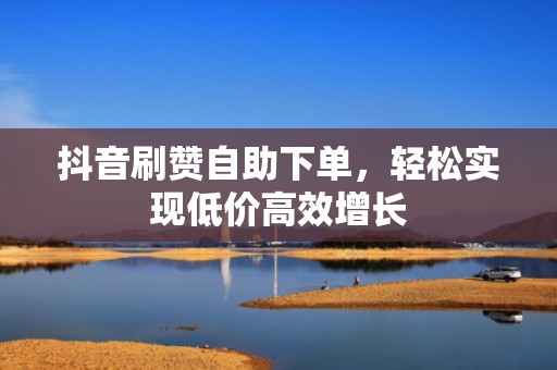 抖音刷赞自助下单，轻松实现低价高效增长