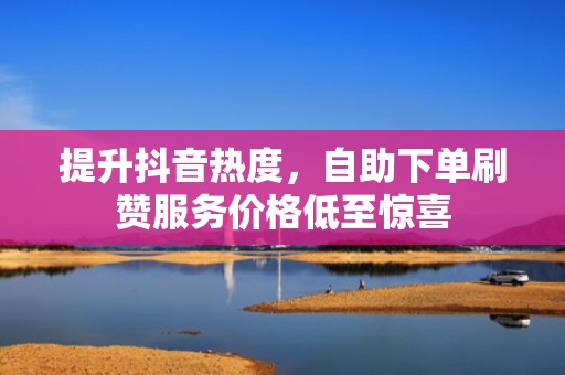 提升抖音热度，自助下单刷赞服务价格低至惊喜