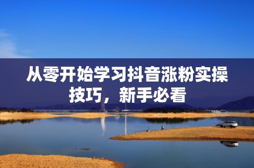 从零开始学习抖音涨粉实操技巧,新手必看