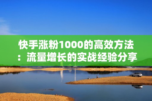 快手涨粉1000的高效方法：流量增长的实战经验分享