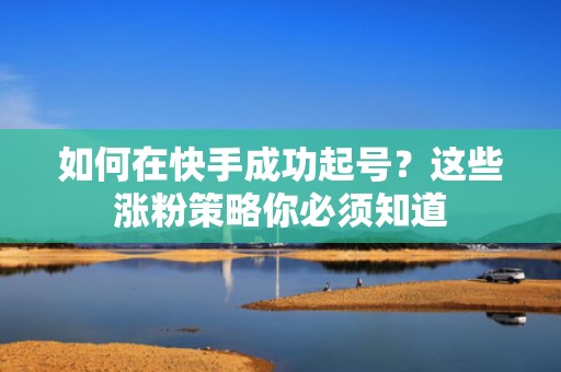 如何在快手成功起号？这些涨粉策略你必须知道