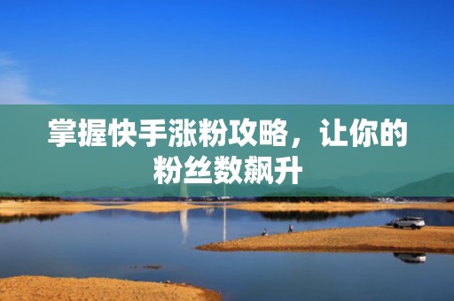 掌握快手涨粉攻略,让你的粉丝数飙升