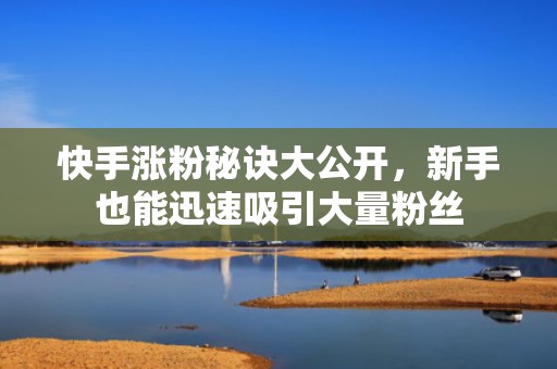 快手涨粉秘诀大公开，新手也能迅速吸引大量粉丝