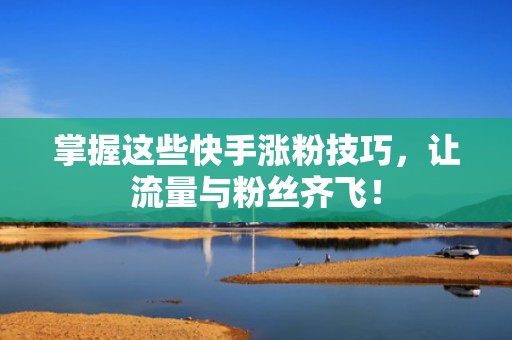 掌握这些快手涨粉技巧，让流量与粉丝齐飞！