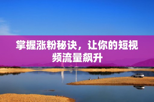 掌握涨粉秘诀，让你的短视频流量飙升