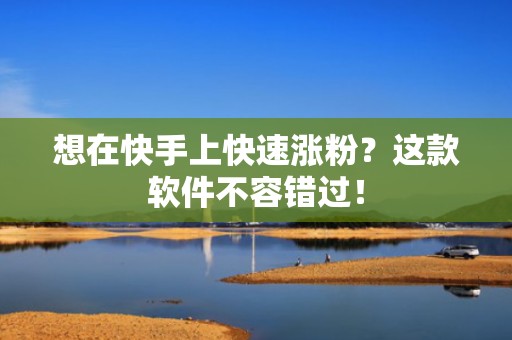 想在快手上快速涨粉？这款软件不容错过！