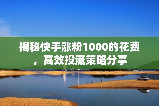 揭秘快手涨粉1000的花费,高效投流策略分享