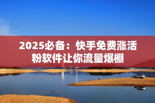 2025必备：快手免费涨活粉软件让你流量爆棚