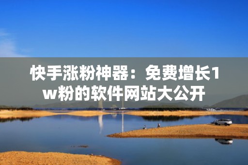 快手涨粉神器：免费增长1w粉的软件网站大公开