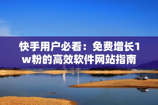 快手用户必看：免费增长1w粉的高效软件网站指南