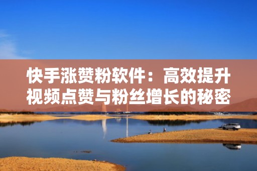 快手涨赞粉软件：高效提升视频点赞与粉丝增长的秘密武器