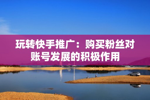 玩转快手推广：购买粉丝对账号发展的积极作用