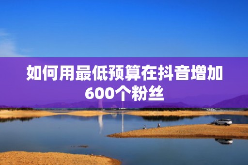 如何用最低预算在抖音增加600个粉丝
