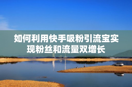 如何利用快手吸粉引流宝实现粉丝和流量双增长