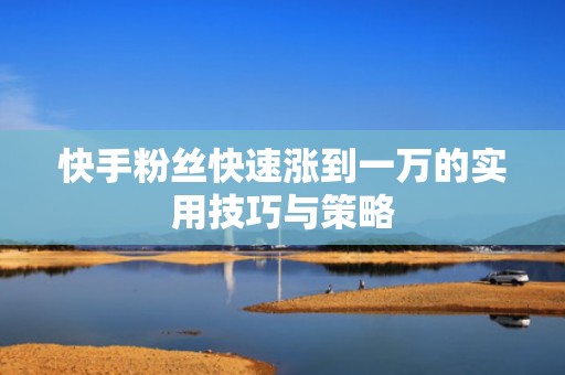 快手粉丝快速涨到一万的实用技巧与策略