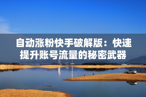 自动涨粉快手破解版：快速提升账号流量的秘密武器