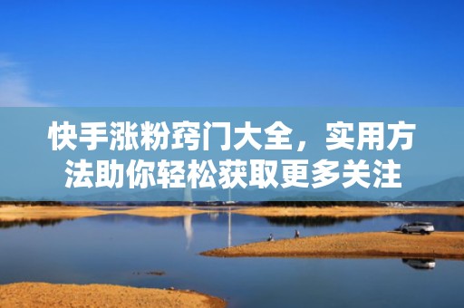 快手涨粉窍门大全,实用方法助你轻松获取更多关注