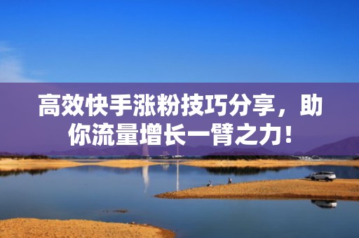 高效快手涨粉技巧分享,助你流量增长一臂之力!