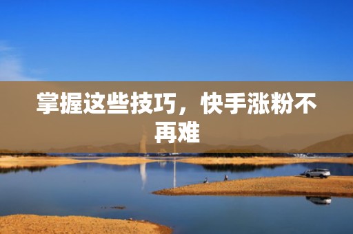 掌握这些技巧，快手涨粉不再难