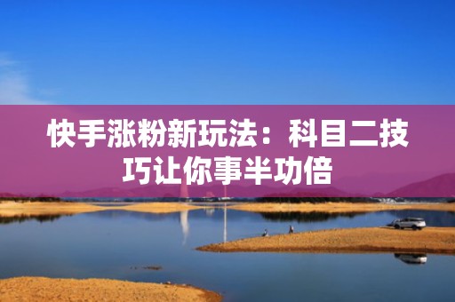 快手涨粉新玩法:科目二技巧让你事半功倍