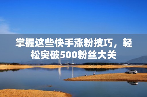掌握这些快手涨粉技巧，轻松突破500粉丝大关