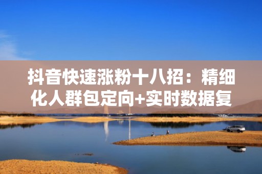 抖音快速涨粉十八招：精细化人群包定向+实时数据复盘，提升短视频投流ROI与粉丝留存率