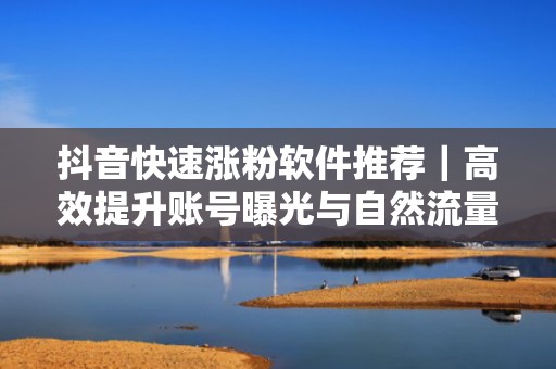 抖音快速涨粉软件推荐｜高效提升账号曝光与自然流量的智能投流工具