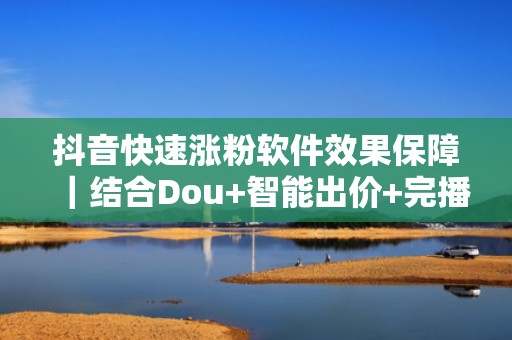 抖音快速涨粉软件效果保障｜结合Dou+智能出价+完播优化算法，提升短视频投流投产比