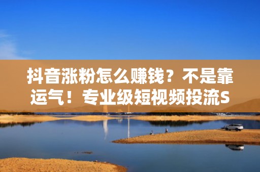 抖音涨粉怎么赚钱？不是靠运气！专业级短视频投流SOP+数据驱动涨粉体系