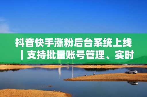 抖音快手涨粉后台系统上线｜支持批量账号管理、实时数据看板与精准人群定向投流