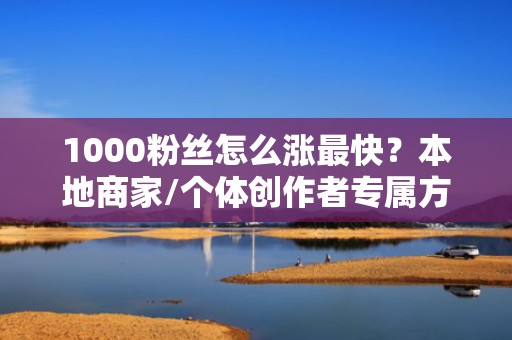 1000粉丝怎么涨最快？本地商家/个体创作者专属方案：低成本投流+同城标签放大曝光
