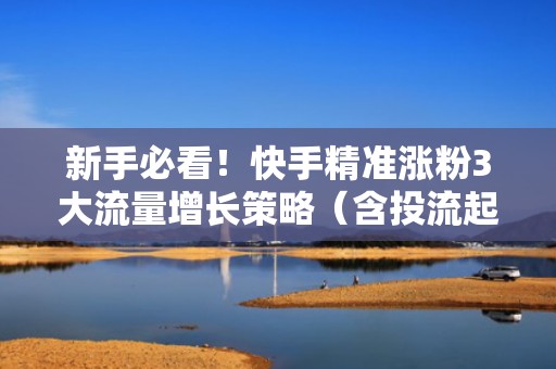 新手必看！快手精准涨粉3大流量增长策略（含投流起号SOP）
