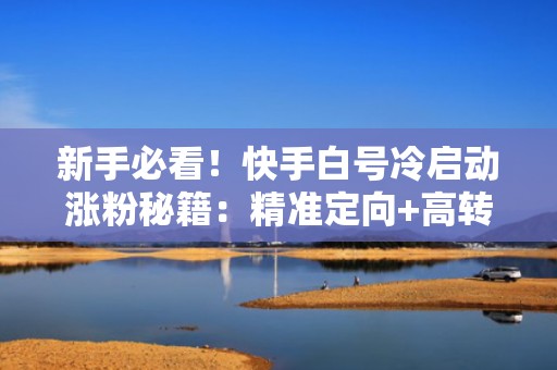 新手必看！快手白号冷启动涨粉秘籍：精准定向+高转化短视频投流组合打法