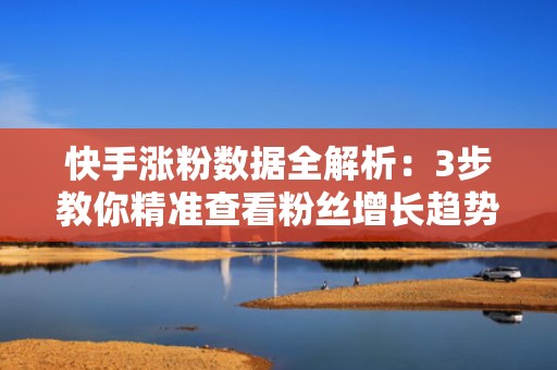 快手涨粉数据全解析：3步教你精准查看粉丝增长趋势与来源渠道