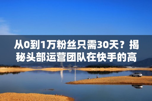 从0到1万粉丝只需30天?揭秘头部运营团队在快手的高效投流打法