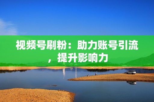 视频号刷粉：助力账号引流，提升影响力