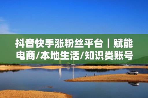 抖音快手涨粉丝平台｜赋能电商/本地生活/知识类账号，投流+内容优化双驱动提升转化率